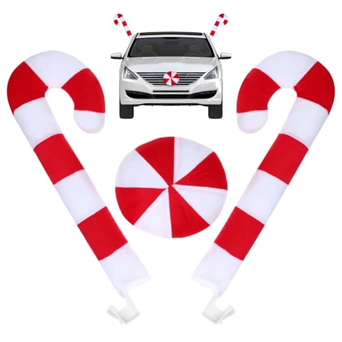 Accessoire de voiture de Noël : kit de décoration cornes de renne en tissu pour vitres