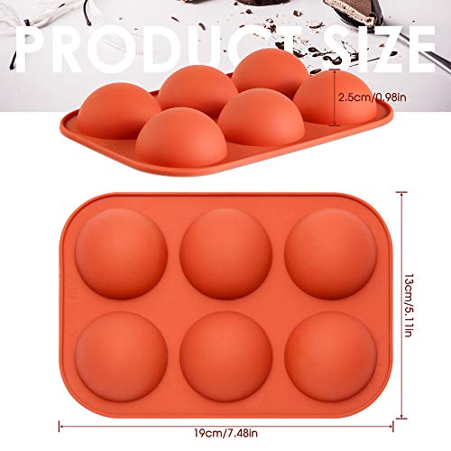 image for VINMEN 6-Holes Medium Semi Sphere Silicone Molds for Chocolate,Baking 