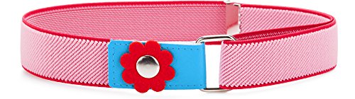 Ladeheid Mädchen Gürtel Elastik-Gürtel 1-6 Jahre 34-65 cm P15K (Weiß/Rot/Blau)
