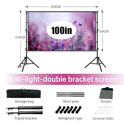 Pantalla de proyección doble soporte 16:9 para exteriores 120 pulgadas miniatura 4