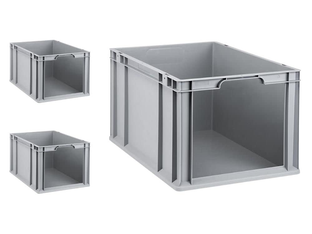 SuperSparSet 3x Eurobox NextGen Store | HxBxT 32x40x60cm | 65 Liter | Front offen | Eurobehälter, Transportbox, Transportbehälter, Stapelbehälter