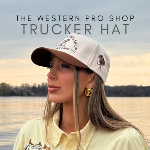 Vintage Western Trucker Hat | Men & Women | Embroidered Trendy Caps | Country Cute Hats for Cowgirls & Cowboys | Camo Denim Cotton Styles | Snapback Fishing Hat (Western Pro Shop | Brown) - Image 4