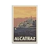 ZENGYL Vintage-Poster Alcatraz-Insel-Poster, dekoratives 