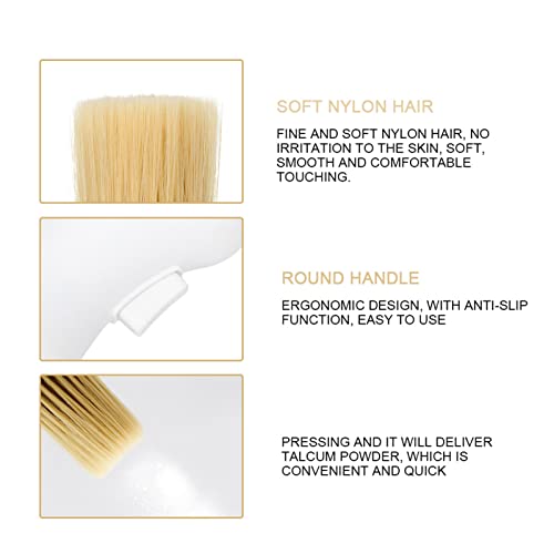 Neck Duster, Soft Hair Friseurbürste Neck Duster Professionelle Friseurpuder Lagerung Styling Staubreinigungsbürste(Weiß)
