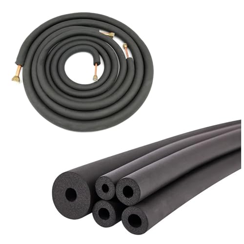 Genérico Espuma Tubo de Aislamiento de Tuberías 6 13 16 20 25 32 43 50 63 76 90 mm Protector Termico para Coquilla Negro Anticongelante Manguera Aislante De Aire Acondicionado(6mmx15mmx1.8m)