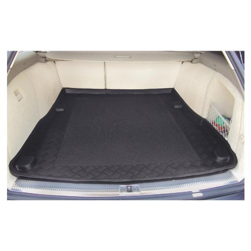 Tapis de coffre noir imperméable avec bords surélevés pour Seat Alhambra 7 places pliées