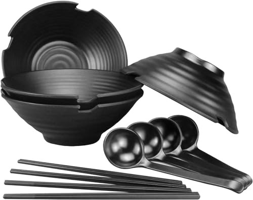 Set di Ciotole Giapponesi per Ramen 1100ml con Cucchiaio e Bacchette