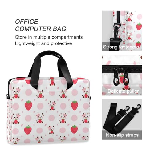 Maletín para portátil 15.6 pulg con estampado de vaca fresa miniatura 6