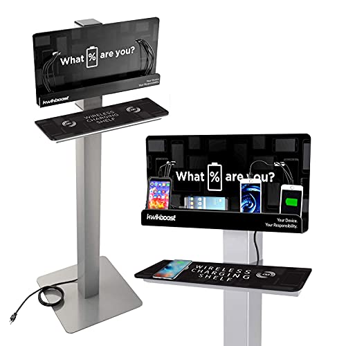 Kwikboost Free Standing Cell Phone Charging Station With Wireless Charging Ledge | Multi-Device Kiosk With 8 Ports | Charges Up To 10 Devices At Once | Compatible With Iphone, Android, Tablets & More! #TOP11