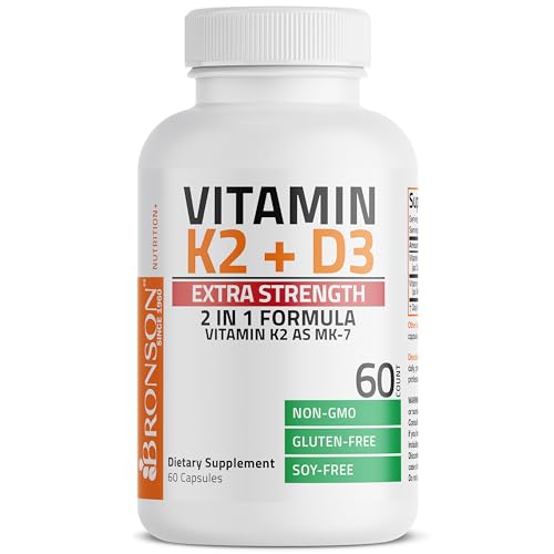 image for Bronson Vitamin K2 (MK7) with D3 Extra Strength Supplement Bone Health