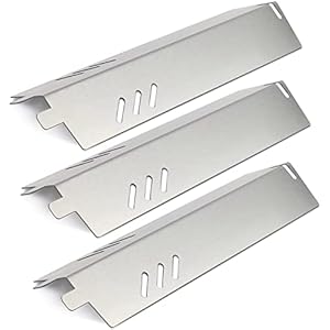 Zemibi Stainless Steel Heat Plate Replacement for Backyard Grill BY13-101-001-11,BY14-101-001-01, GBC1429W, GBC1429W-C, Uniflame GBC1329W, GBC1403W, GBC1429 Gas Models, 13 1/16″ X 3 5/8″, 3-Pack