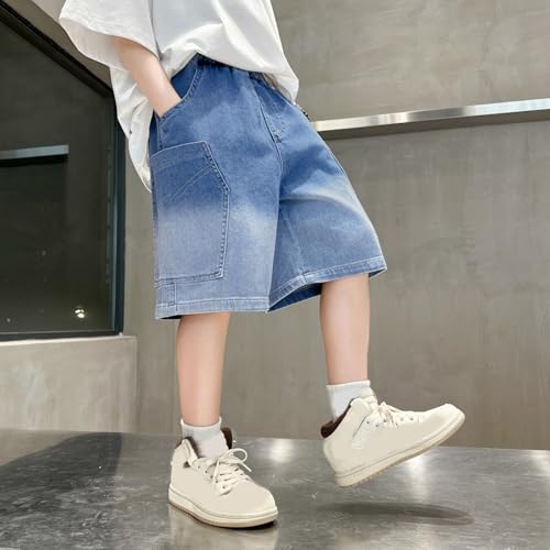 Pantalones cortos vaqueros informales de verano para niños con elástico 5