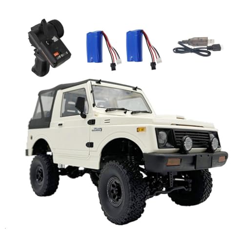 Mious 1/10 WPL C74-1 4WD RC Crawler, voiture tout-terrain télécommandée tout-terrain avec deux batteries et contrôle proportionnel, jouet RC pour...