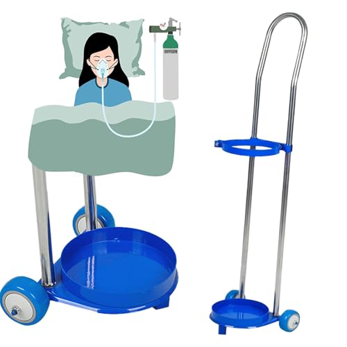 Carro cilíndrico de gas portátil con ruedas para un fácil transporte, carrito resistente para oxígeno, nitrógeno, hidrógeno, helio, tanques de acetileno, ideal para uso médico e industrial