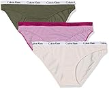 Calvin Klein calzoncillos. Calvin Klein Bikini 3pk Tanga, (Beetle/Feederstrpbowie/Nympthg Fby), 36 (Talla del Fabricante S) (Pack de 3) para Mujer