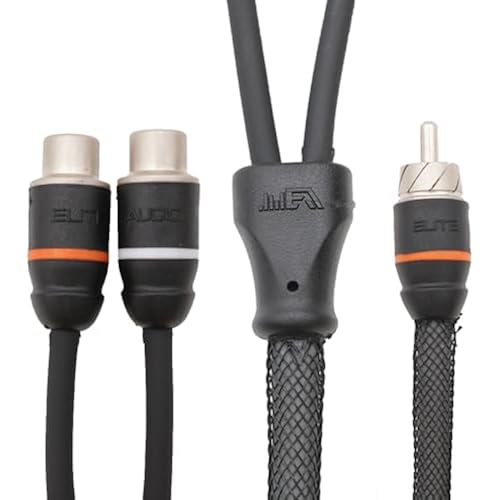 Elite Audio EA-PRMY2F Premium 2-Ch Oxygen Free Copper RCA Y-Adapter - 1.5ft. Dual Female to Male Twisted Pair with Noise Reduction