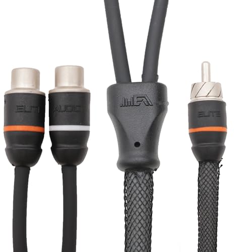 Elite Audio EA-PRMY2F Seria Premium 100% OFC Copper RCA Interkonekty Stereo Y kabel, (1 męski na 2 żeński RCA Y rozdzielacz kabla audio, podwójnie ekranowany z redukcją szumów)