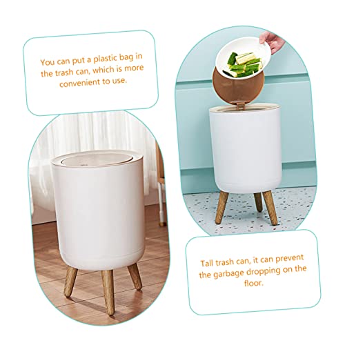 Caneca de basura rectangular blanca 7L miniatura 5