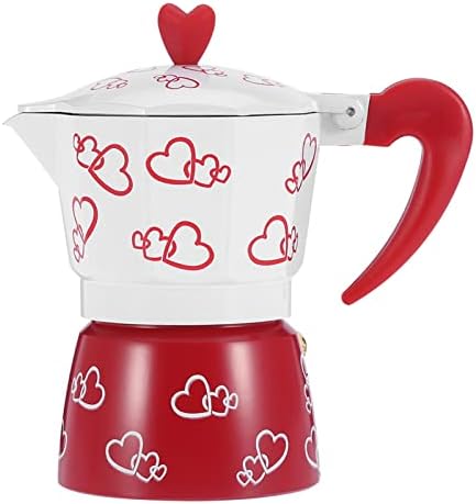 Beaxutcizh Classic Stovetop Espresso Maker Coffee Maker Kettle Pot Household Aluminum Durable Espresso Office Reusable Plastic Clearance Industrial Warm Grind Auto Sale Cups(红心小心)