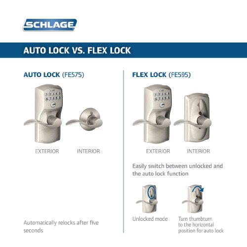 Schlage Fe595 Cam 716 Acc Camelot Keypad Entry With Flex-Lock And Accent Levers, Aged Bronze #TOP2