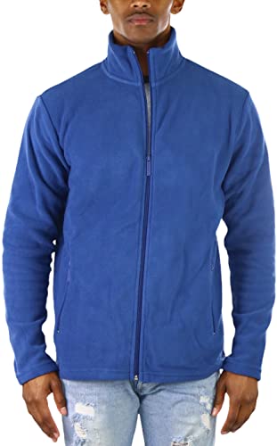 Image of ToBeInStyle Men's Zip Up Long Sleeve High Collar Polar Fleece Jacket