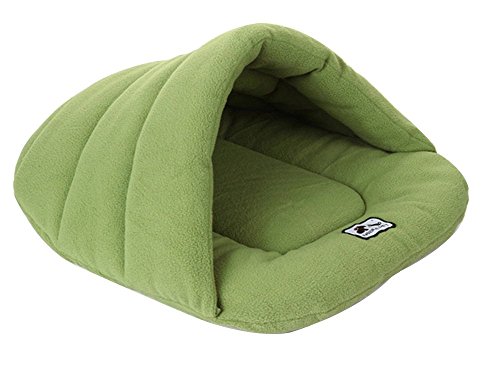 vivibear VIVI Oso Lindo Shell Forma Lavable cómodo Suave Forro Polar Gatos o Perros Invierno cálido Dormir colchón Cama cojín para Grande/Mediano/pequeño tamaño Mascotas Verde (4 tamaños)