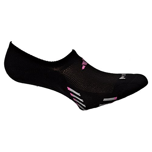 adidas Women's Climacool X III Super No Show Socks (2 Pack), One Size, Black/Shock Pink/Light Onix/Onix
