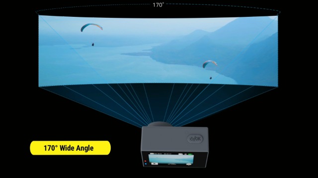 Caméra Action 4K Icefox 20MP Étanche 40m WiFi Stabilisation - Double Batterie Gris Foncé