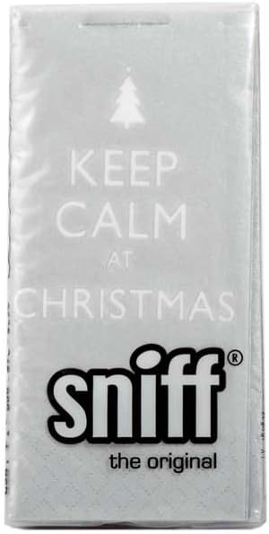 PPD Paperproducts Design Sniff Keep Calm At Christmas Designer Facial Tissues, 4-Ply, 10-Count Package, Silver (051056)