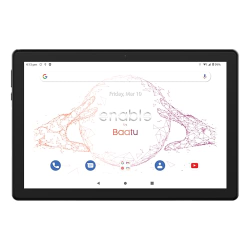 Image of Baatu Enable Tab (10'1 Display) All-in-One Combo | Parental Control Tablet for Children | Space Grey Tablet with Dual Speakers, 4G Calling + Black Smart Flip Cover + Crystal Clear Display Guard