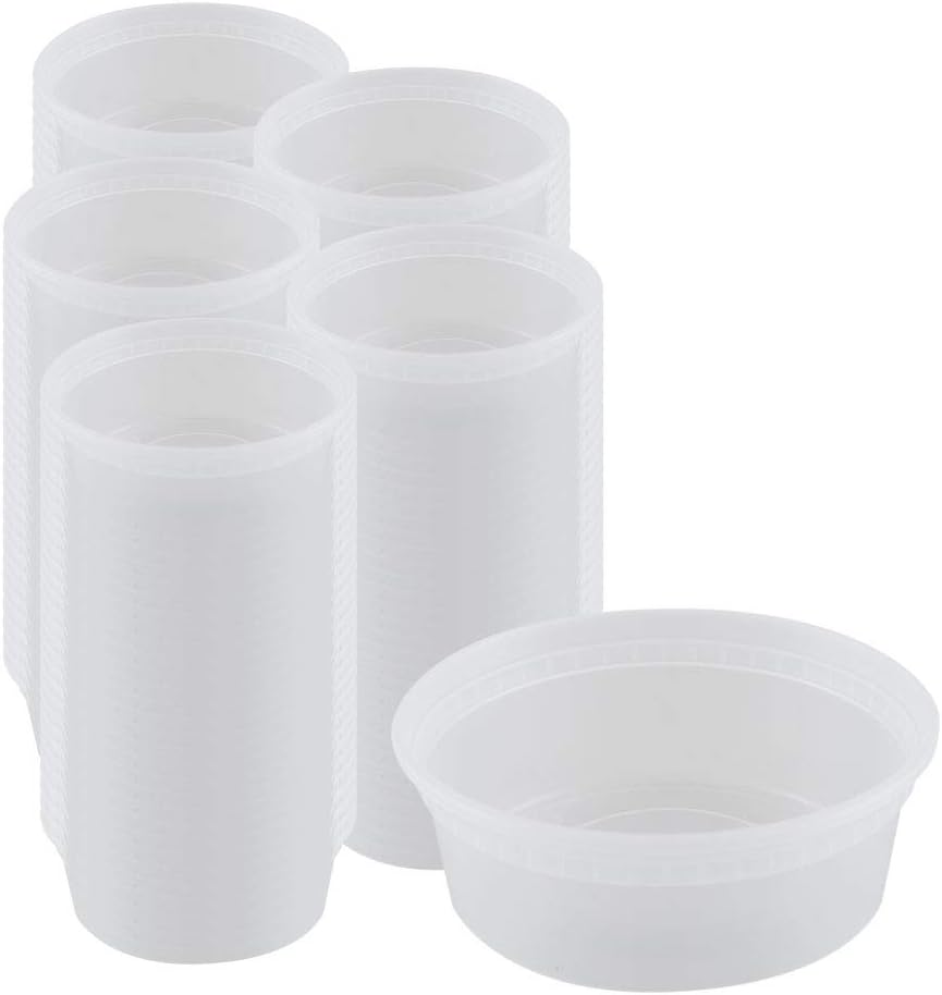 Deli Cups Food Storage Containers [50 Pack] 8 oz Plastic