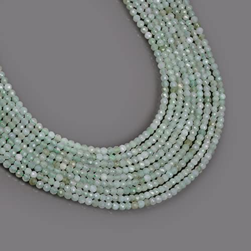 1 Strand Gemshiner Natural Burmese Jade Crystal Healing Gemstone 2.2 Mm (15 Inch ) Small Round Loose Stone Beads For Jewelry Craft Making #TOP3