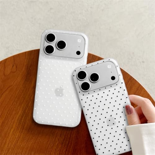 inewateri Compatible with iPhone 17 Pro Case with Cute Fashion Polka Dot Aesthetics Design Simple Cases for Soft TPU Slim Protection Cover-Matte White by inewateri - Used condition - Image 3