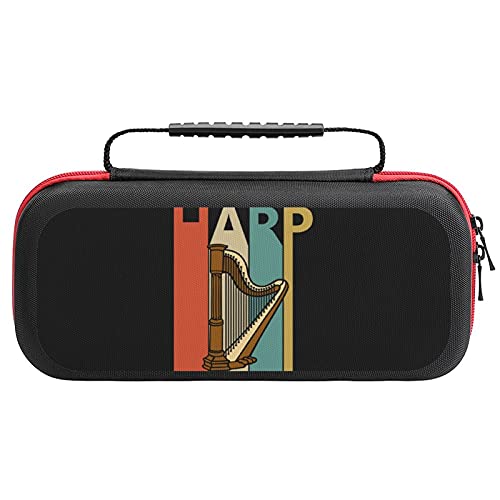 Harp Retro Storage Case for Switch Game Console and Accessories, Traveling Carrying Case Bag Game Bag