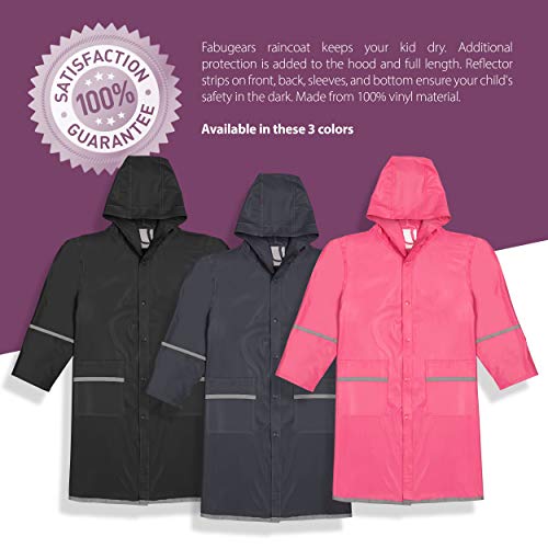 Kids Raincoat for Girls Full Length Waterproof Jacket with Reflectors4
