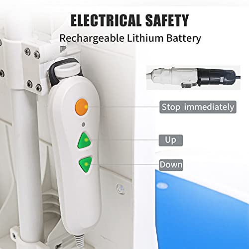 Maidesite Electric Bath Lift Chair | Suitable For Bathtubs Larger Than 16“ Wide | 6 Bottom Non-Slip Suction Cups | High-Strength Steel Pole Support | Collapsible | Bearing Weight 300Lb #TOP3