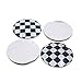 Produktbild sourcingmap 4Stück schwarz weiße Gitter gedruckt 56mm Durchmesser Auto Rad Nabe Aufkleber DE de