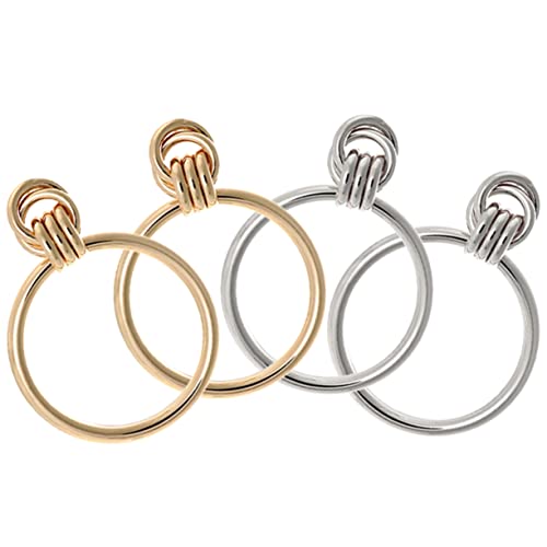 BESPORTBLE 2Pares Pendientes De Círculo Metálicos Colgantes Para Mujeres y Aretes De Declaración Exagerados y Elegantes Para Ocasión