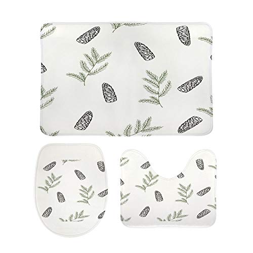 Tapis de bain antidérapant 3 pièces lavable avec contour en forme de U - 2