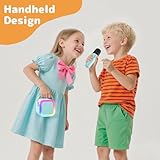 Fede Karaoke Machine for Kids Adults, Mini Karaoke Machine with 2 Wireless Microphones, Portable Bluetooth Speaker with Voice Changing Effects & LED Lights, Best Gifts Toys for Girls and Boys - Image 6