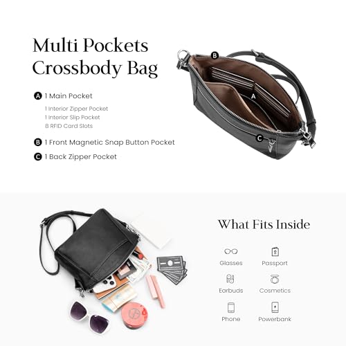 Image of befen Genuine Leather Anti-Theft Small Crossbody Bags for Women Cross Body Purse Handbags with RFID Blocking Card Slots