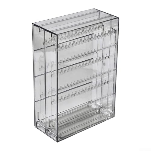 Boîte à bijoux verticale transparente avec tiroirs coulissants conçue pour ranger boucles d'oreilles, colliers, bagues et bracelets ensemble (blanc transparent)