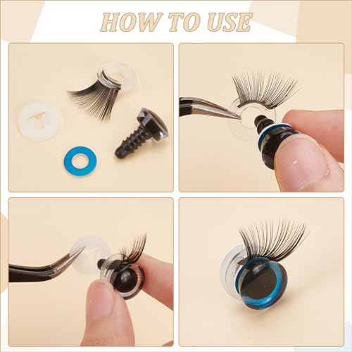 image for PH PandaHall 20pcs Safety Eyelashes 5 Sizes Eyelashes for Doll Making 