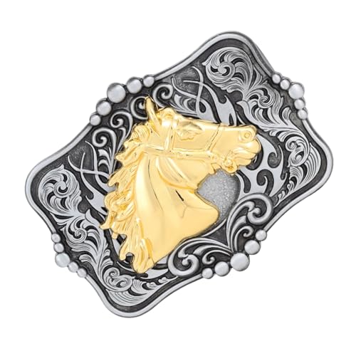 Hebilla de cinturón de metal retro con cuero de alta resistencia unisex