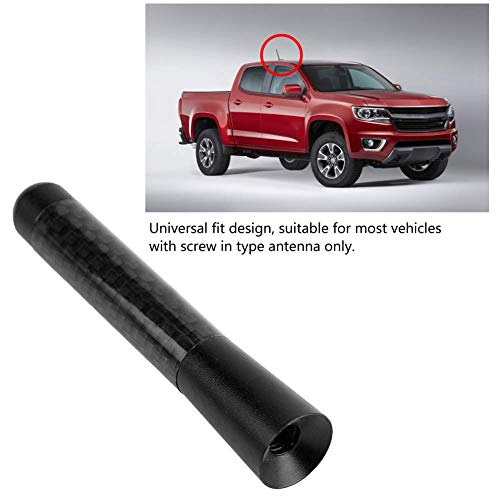 Acouto Car Aerial Carbon Fiber Screw Radio Short Antenna Aerial Replacement Black For Universal Car Modification #TOP3