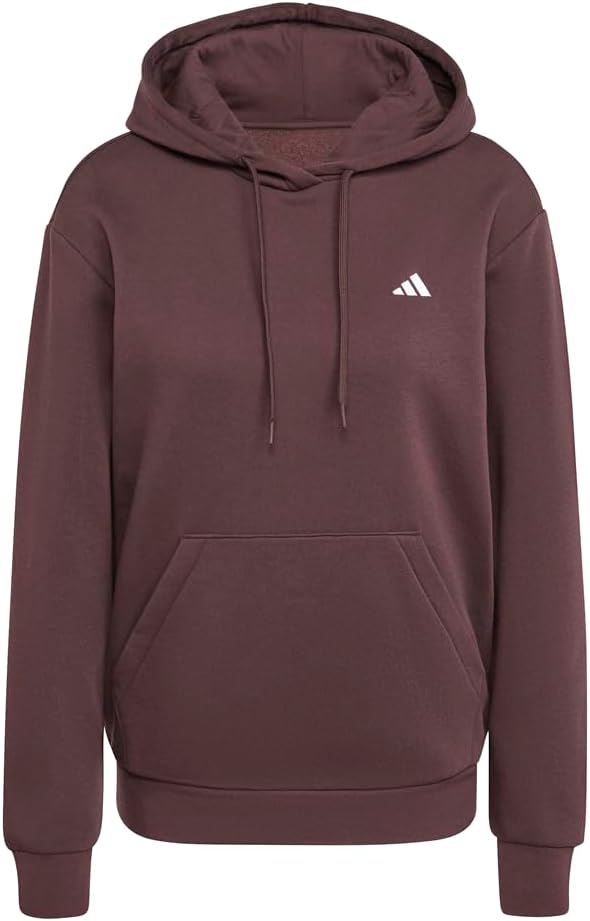 adidas Womens Essentials Small Logo Feel Cozy Hoodie Casual Outerwear Casual - Brown