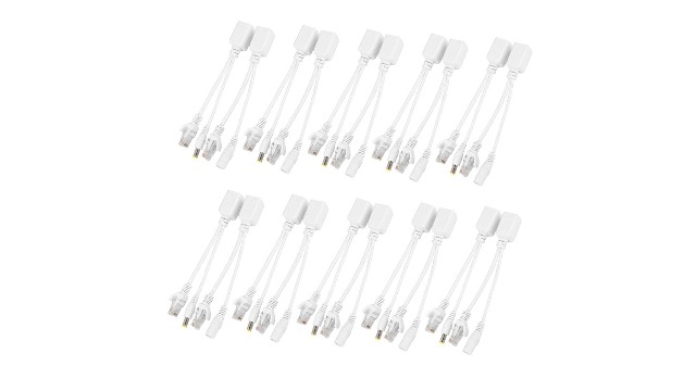 10 pares de cables Poe Rj45 para cámaras de red, adaptador inyectores y splitter Power Over Ethernet DC 12 V. miniatura 7