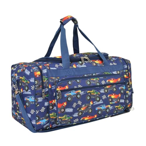 NGIL Canvas 23" inch Duffle Bag (Monster Truck Track-Navy)