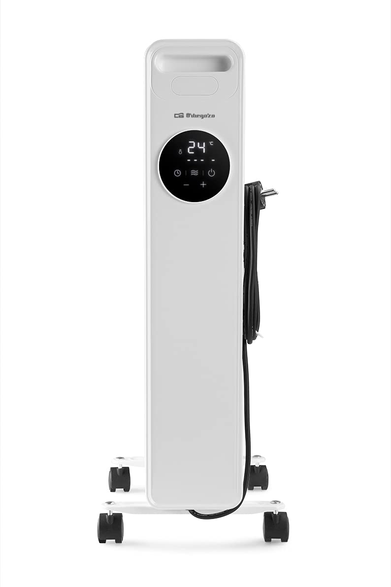 Orbegozo RAD 2000 - Radiador de aceite, 3 potencias, temporizador, pantalla LED, asa, mando a distancia, protección sobrecalentamiento, 2000 W