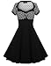 ACEVOG Women Vintage Dresses Retro 1950s Polka Dot Party Dress Black M